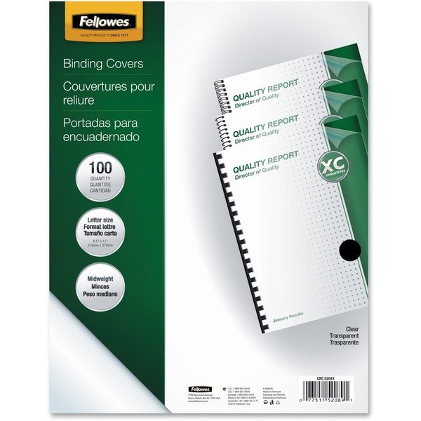 Fellowes Cover, Crystals Clear, Square Pk FEL52089